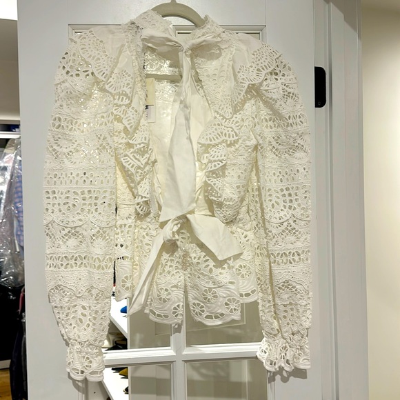 NWT Sea NY Patrizia White Lace Open Back Top Size 2 - Picture 3 of 8